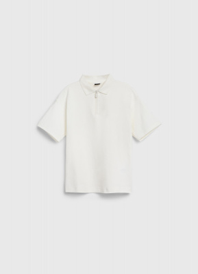 Поло с воротником на молнии для мальчиков, Бежевый