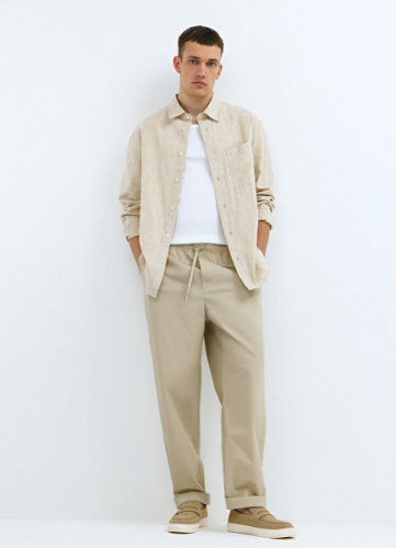 Брюки из микротвила, Бежевый