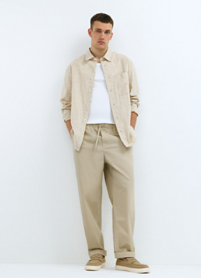 Брюки из микротвила, Бежевый