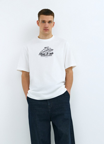 Футболка с принтом, Белый