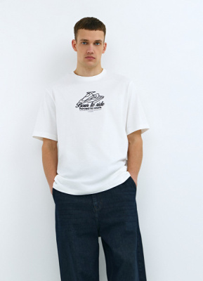 Футболка с принтом, Белый