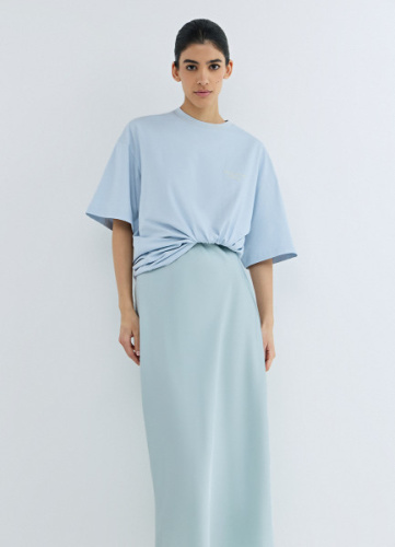 Футболка оверсайз с вышивкой, Голубой