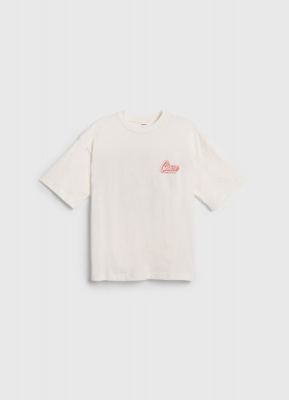 Футболка оверсайз с принтом для мальчиков, Бежевый