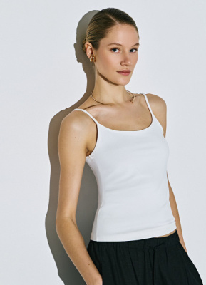 Базовый топ из микрофибры, Белый