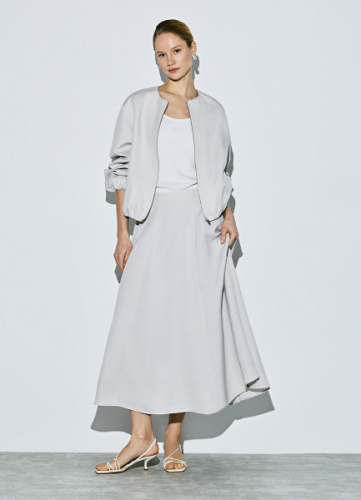 Юбка миди А-силуэта, Бежевый