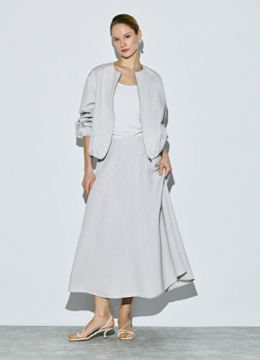 Юбка миди А-силуэта, Бежевый