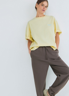 Футболка оверсайз с вышивкой, Желтый