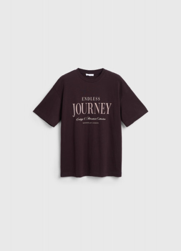 Футболка с цветочным принтом, Коричневый