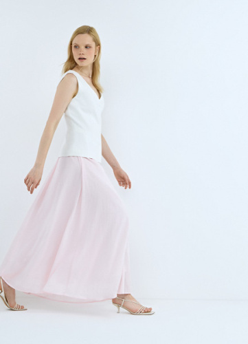 Юбка миди А-силуэта, Розовый