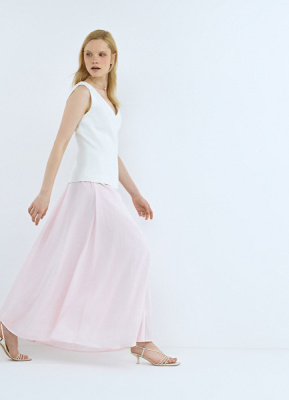 Юбка миди А-силуэта, Розовый