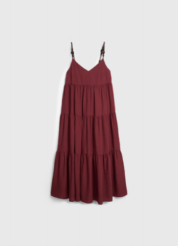 Платье А-силуэта с декором из бусин, Оранжевый