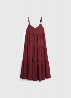 Платье А-силуэта с декором из бусин, Оранжевый