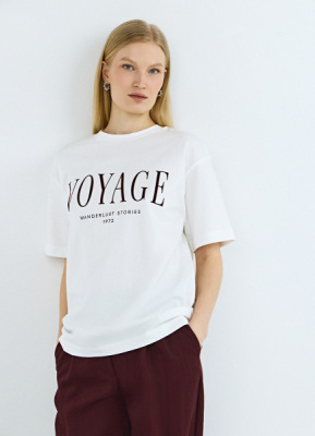 Футболка с цветочным принтом, Белый