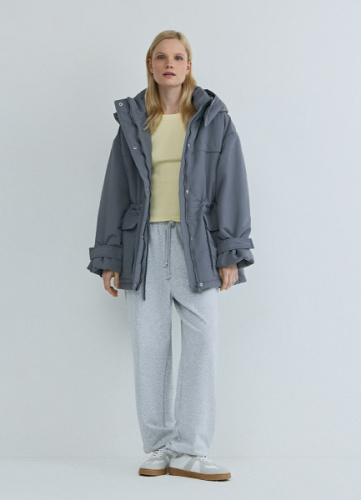 Куртка-парка с капюшоном, Серый