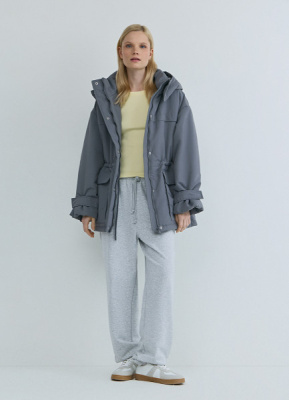 Куртка-парка с капюшоном, Серый