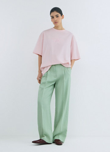 Футболка оверсайз с вышивкой, Розовый