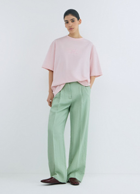 Футболка оверсайз с вышивкой, Розовый