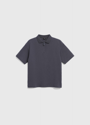 Поло с воротником на молнии для мальчиков, Серый