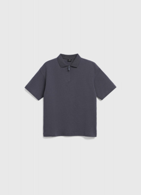 Поло с воротником на молнии для мальчиков, Серый