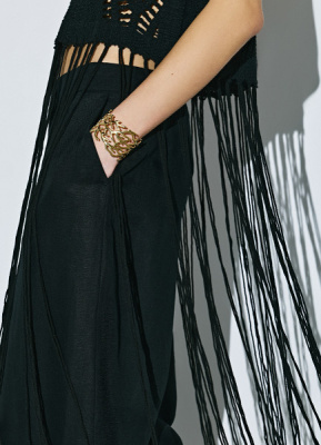 Браслет-кафф с имитацией коралла, Золотой