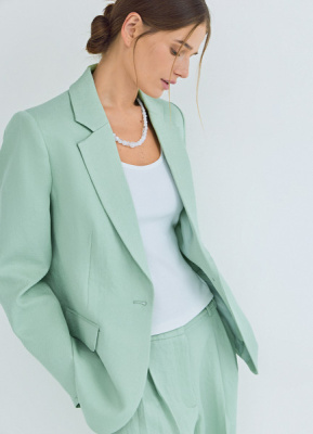 Однобортный жакет, Зеленый