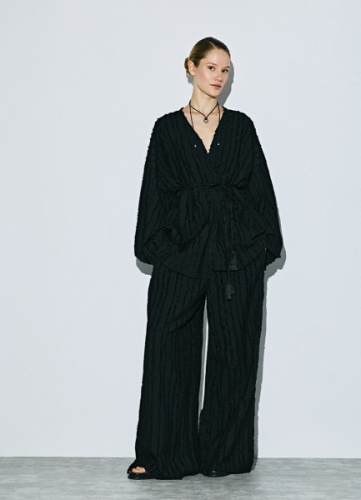 Широкие брюки на эластичном поясе, Черный