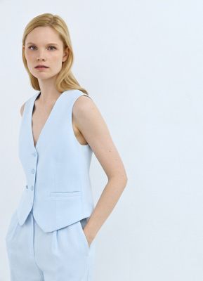 Жилет на пуговицах, Голубой