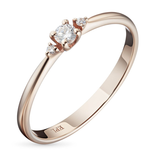 Кольцо из красного золота с бриллиантами э0201кц04152600