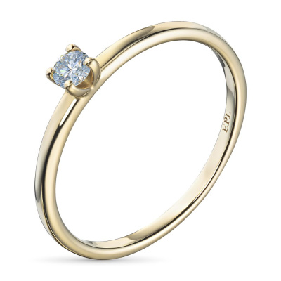 Помолвочное кольцо из желтого золота с бриллиантом э0301кц04160500