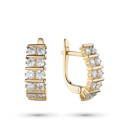 Серьги из желтого золота с бриллиантами э0301сг02159700