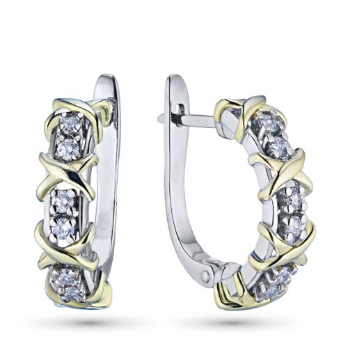 Серьги из комбинированного золота э4812сг06163900