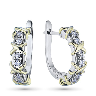 Серьги из комбинированного золота э4812сг06163900