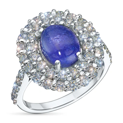 Кольцо из белого золота с и танзанитом э4760кц02260365_white