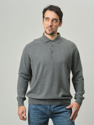 Джемпер из кашемира мужской KM010140-E серый