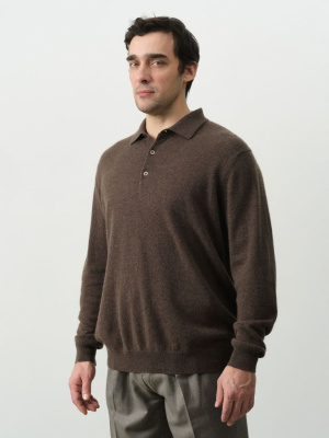 Джемпер из кашемира мужской KM010140-E коричневый