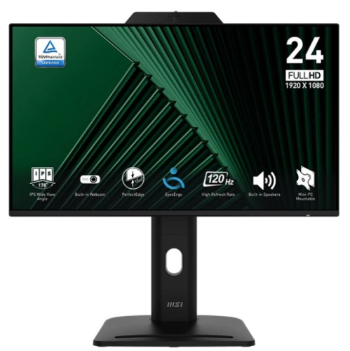 Монитор 23,8" MSI PRO MP242PMG 9S6-3PD89T-005 1920x1080, 16:9, IPS, 1500:1, 100M:1, 1ms, cam, HDMI, DP, VGA, 2xUSB-A, USB-B, Speaker, Tilt, Swivel, He