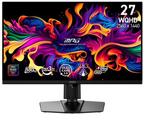 Монитор 26,5" MSI MPG 271QR QD-OLED X50 9S6-3CF49T-011 2650x1440 LED, 16:9, 250cd, 1500000:1, 0.03ms, 178гр/178гр, HAS Piv, HDMI M/M, DP, black
