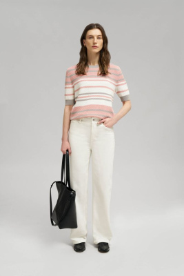 Легкий джемпер с принтом в полоску