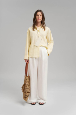 Свободная рубашка изо льна и хлопка