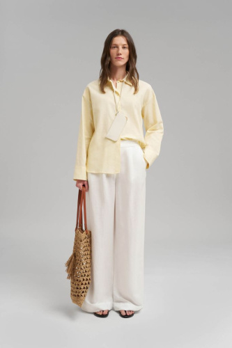 Свободная рубашка изо льна и хлопка