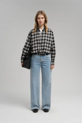 Рубашка свободного кроя в клетку