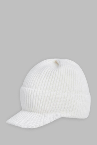 Вязаная шапка с козырьком из шерсти