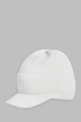 Вязаная шапка с козырьком из шерсти