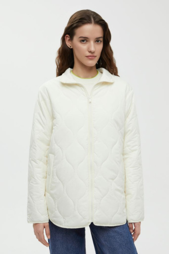 Стеганая утепленная куртка с воротником-стойкой