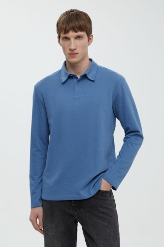 Поло с длинным рукавом из хлопка