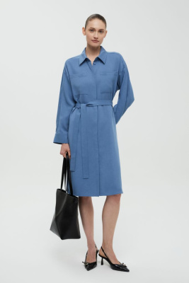 Платье сафари с нагрудными карманами и поясом