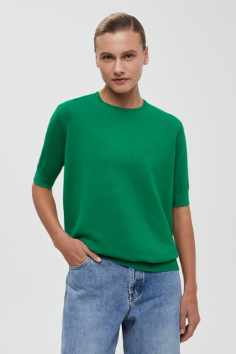 Джемпер с коротким рукавом и округлой горловиной