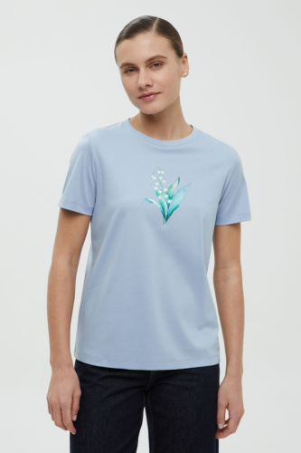 Футболка из мерсеризованного хлопка с принтом