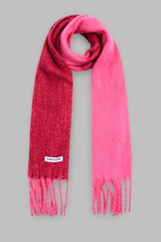 Двухцветный шарф с бахромой