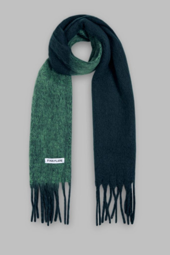 Двухцветный шарф с бахромой